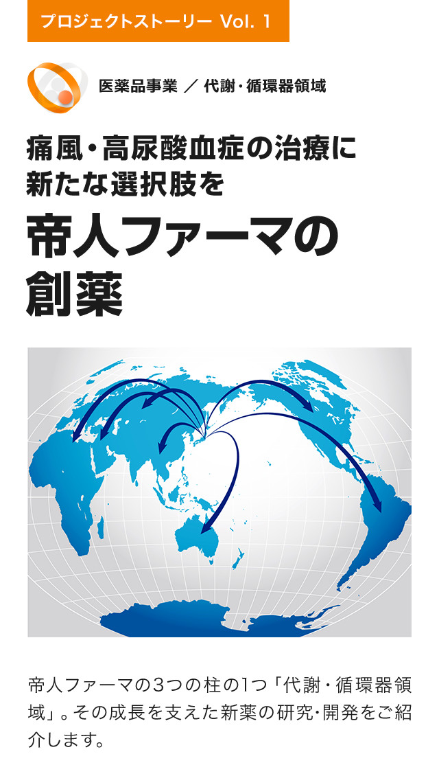 痛風・高尿酸血症の治療に新たな選択肢を - 帝人ファーマの創薬